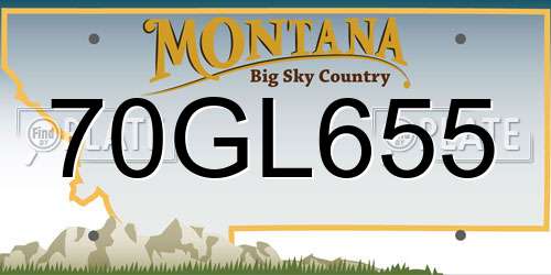 70GL655 Montana License Plate