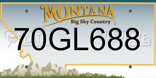 70GL688 Montana License Plate