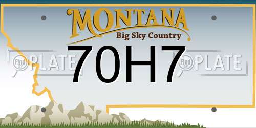 70H7 Montana License Plate