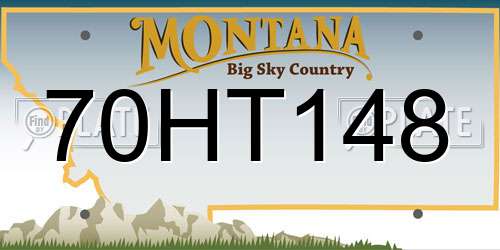 70HT148 Montana License Plate