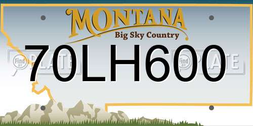 70LH600 Montana License Plate