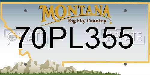 70PL355 Montana License Plate