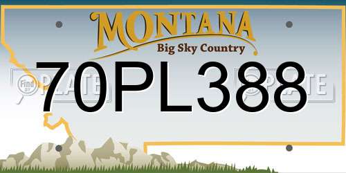 70PL388 Montana License Plate