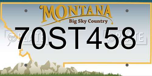 70ST458 Montana License Plate