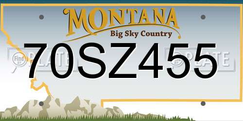70SZ455 Montana License Plate