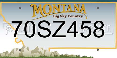 70SZ458 Montana License Plate