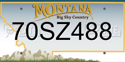 70SZ488 Montana License Plate