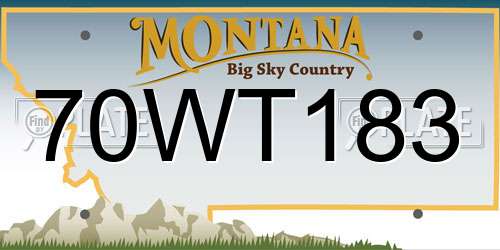 70WT183 Montana License Plate