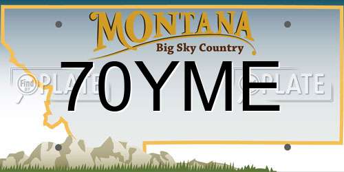 70YME Montana License Plate