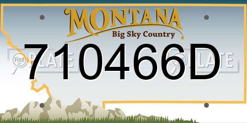 710466D Montana License Plate