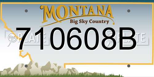 710608B Montana License Plate