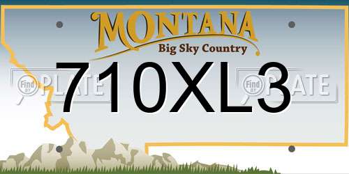 710XL3 Montana License Plate