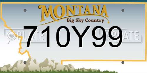 710Y99 Montana License Plate