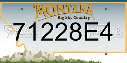 71228E4 Montana License Plate