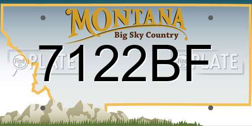 7122BF Montana License Plate