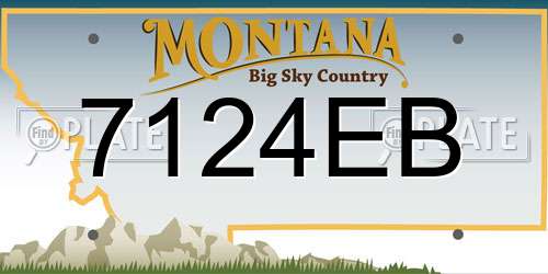 7124EB Montana License Plate