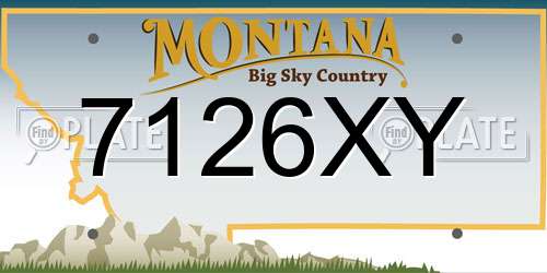 7126XY Montana License Plate