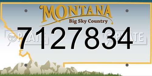 7127834 Montana License Plate