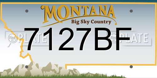 7127BF Montana License Plate