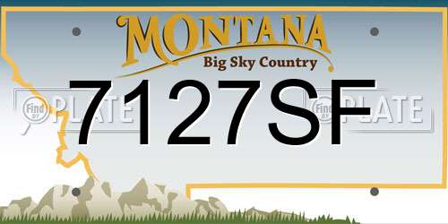 7127SF Montana License Plate