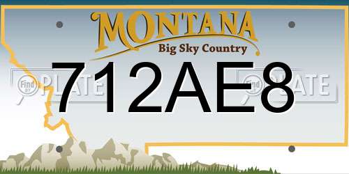 712AE8 Montana License Plate
