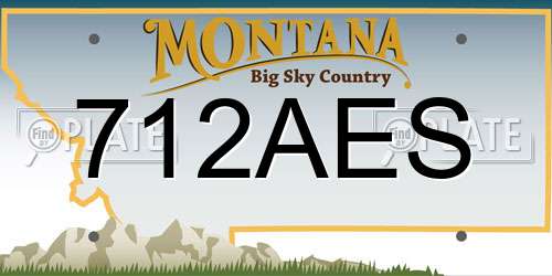 712AES Montana License Plate