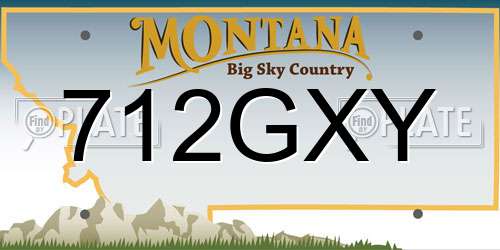 712GXY Montana License Plate
