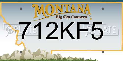 712KF5 Montana License Plate