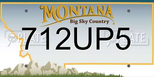 712UP5 Montana License Plate