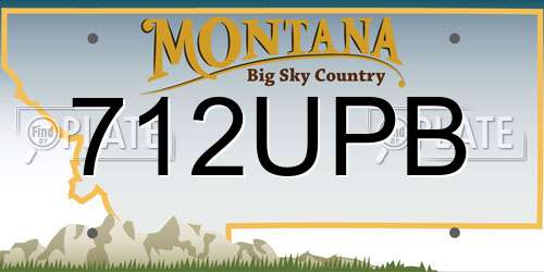 712UPB Montana License Plate