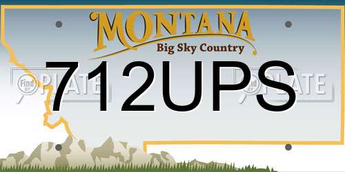 712UPS Montana License Plate