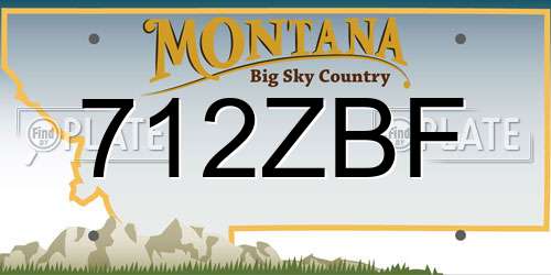 712ZBF Montana License Plate