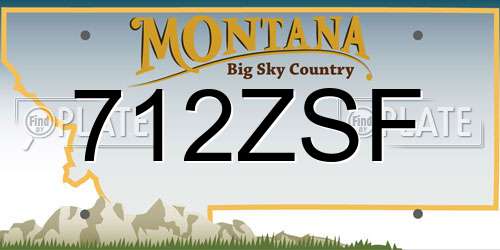 712ZSF Montana License Plate