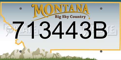 713443B Montana License Plate