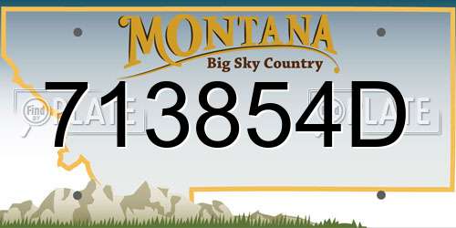 713854D Montana License Plate