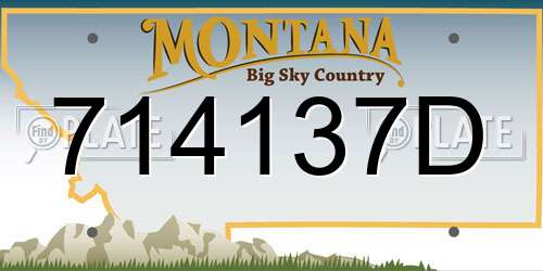 714137D Montana License Plate