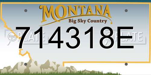 714318E Montana License Plate