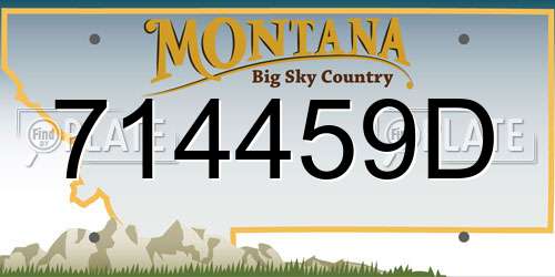 714459D Montana License Plate
