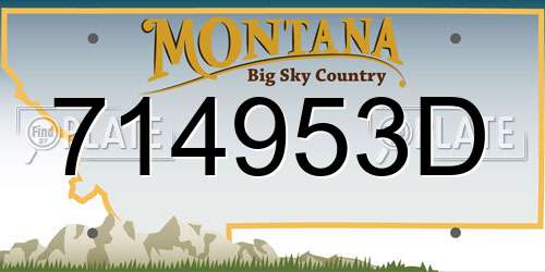 714953D Montana License Plate