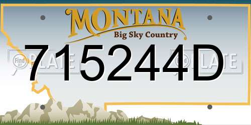 715244D Montana License Plate