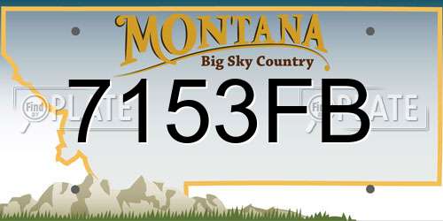 7153FB Montana License Plate