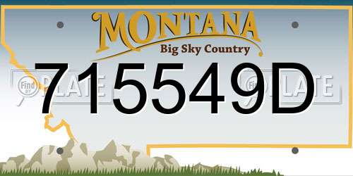 715549D Montana License Plate