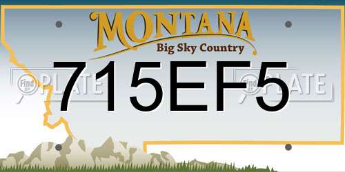 715EF5 Montana License Plate