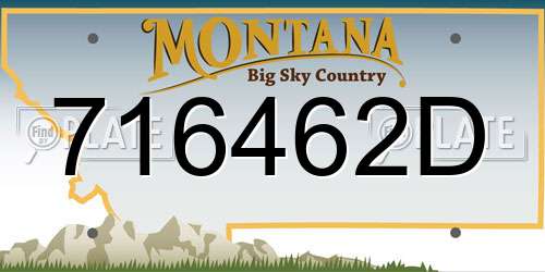 716462D Montana License Plate