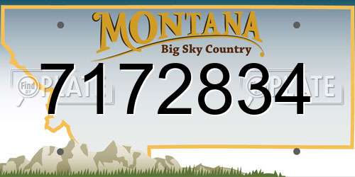 7172834 Montana License Plate
