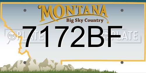 7172BF Montana License Plate