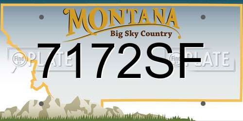 7172SF Montana License Plate