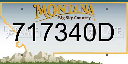 717340D Montana License Plate