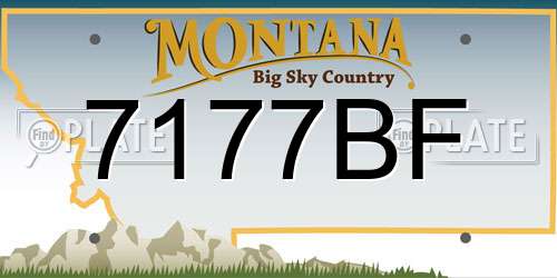 7177BF Montana License Plate