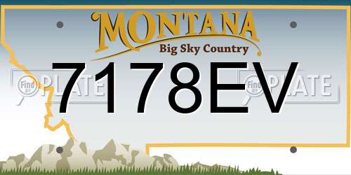 7178EV Montana License Plate